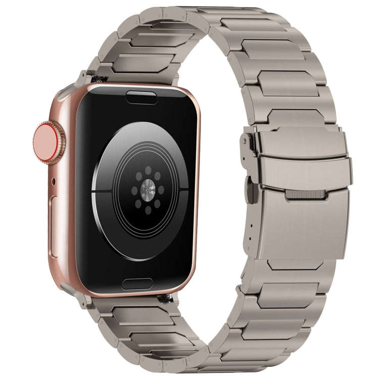 For Apple Watch Series 6 44mm I-Shaped Titanium Metal Watch Band(Titanium)
