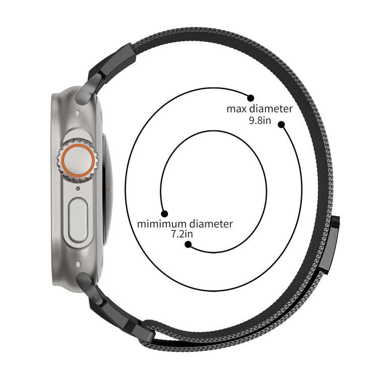 For Apple Watch SE 2023 44mm Mecha Style Milanese Metal Watch Band(Titanium Grey)