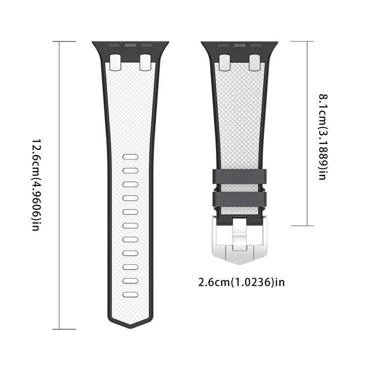 For Apple Watch Ultra 2 49mm Oak Silicone Watch Band(Black White)