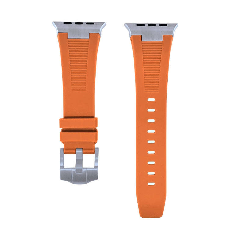 For Apple Watch Ultra 49mm Loners Liquid Silicone Watch Band(Titanium Orange)