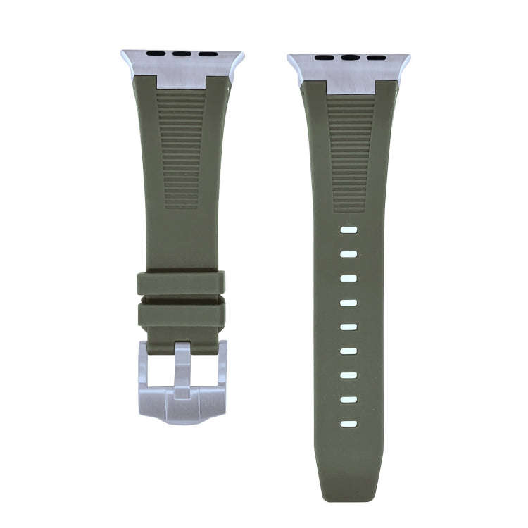 For Apple Watch Ultra 49mm Loners Liquid Silicone Watch Band(Titanium Green)