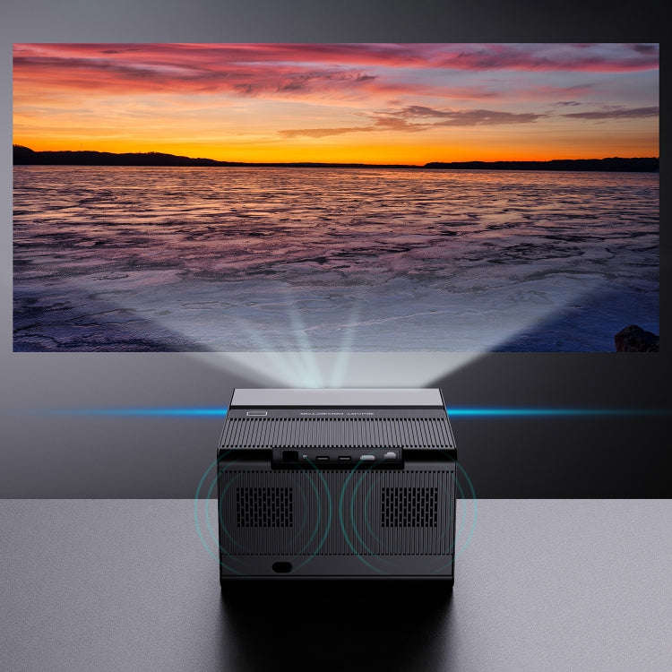 GXMO H50 Android 12 2GB+16GB 1080P 500ANSI 2.4G & 5G Dual WiFi Modes Wireless Projector(Black)