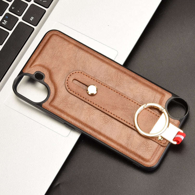 For Nothing CMF Phone 1 Wristband Leather Back Phone Case(Brown)