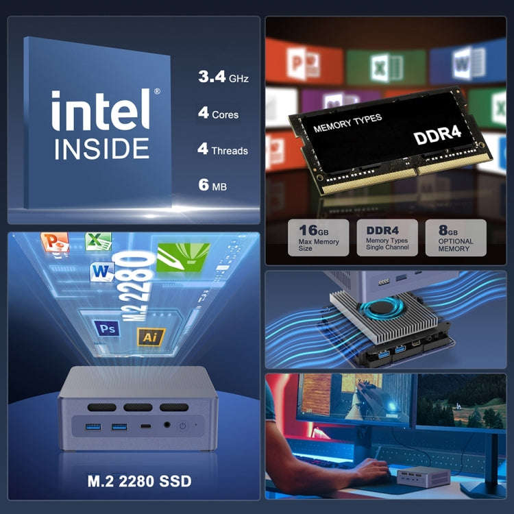 GXMO N9 Windows 11 Intel ADL-N N95 4-Core Processor Mini Computer, Specification:8GB+256GB