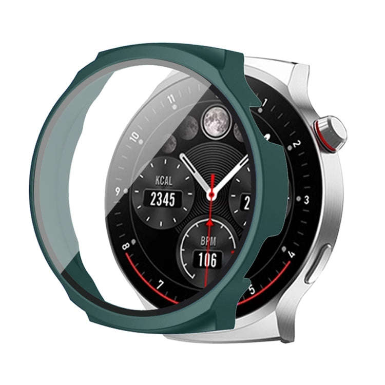For Aigo Smart Watch V8 PC + Tempered Film Integrated Watch Protective Case(Dark Green)