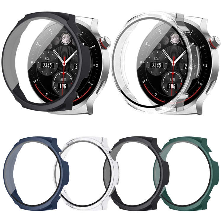 For Aigo Smart Watch V8 PC + Tempered Film Integrated Watch Protective Case(Midnight Blue)