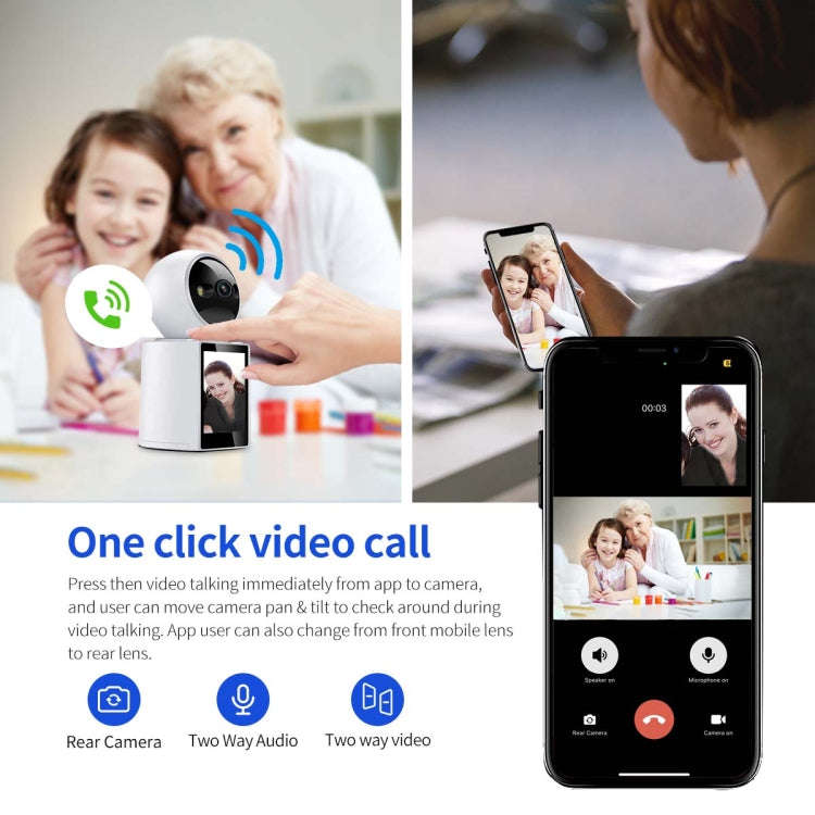 ESCAM QF104 One Click Video Call 3MP Indoor Humanoid Detection Audible Alarm Color Night Version ...