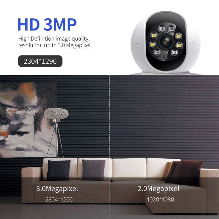 ESCAM QF104 One Click Video Call 3MP Indoor Humanoid Detection Audible Alarm Color Night Version ...