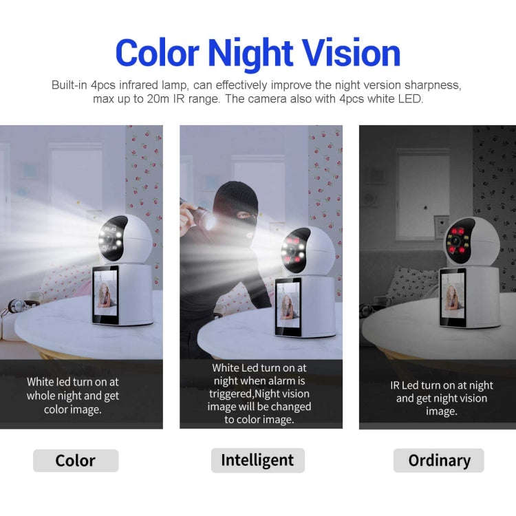 ESCAM QF104 One Click Video Call 3MP Indoor Humanoid Detection Audible Alarm Color Night Version ...