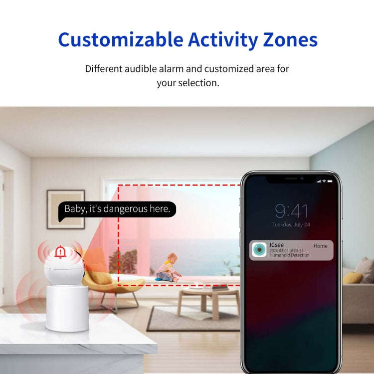 ESCAM QF104 One Click Video Call 3MP Indoor Humanoid Detection Audible Alarm Color Night Version ...