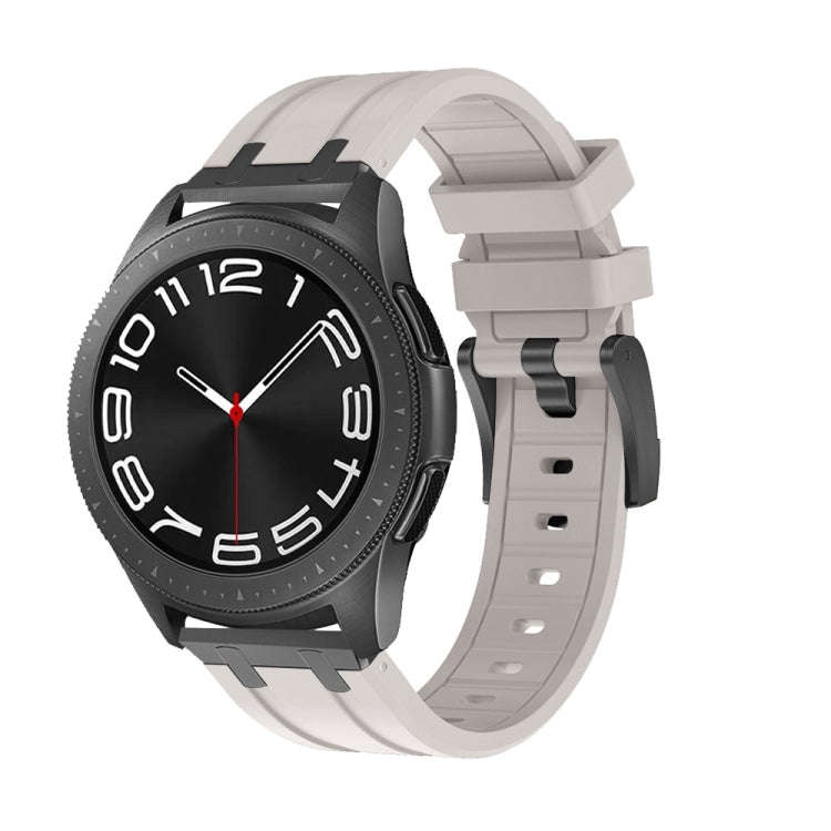 22mm Flat Head Silicone Watch Band(Black Starlight)
