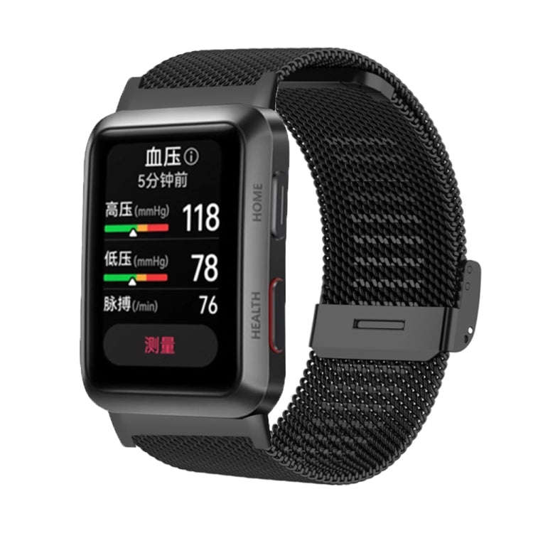 For Huawei Watch D Milan Metal Steel Mesh Watch Band(Black)