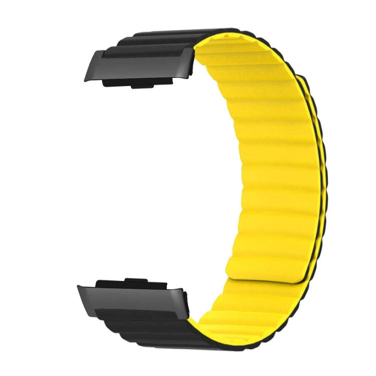 For Huawei Watch D Magnetic Silicone Watch Band(Black Yellow)
