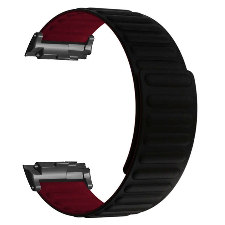For Huawei Watch D Magnetic Silicone Watch Band(Black Wine Red)