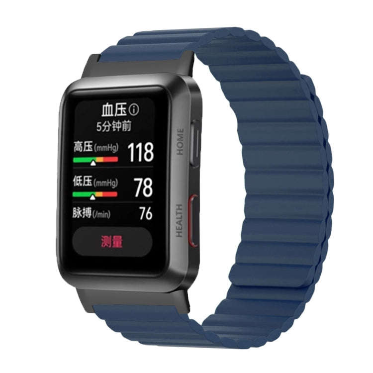 For Huawei Watch D Magnetic Silicone Watch Band(Dark Blue)