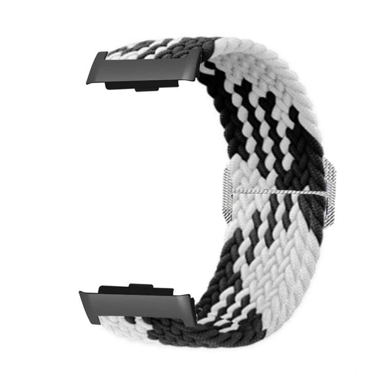 For Huawei Watch D Adjustable Woven Nylon Watch Band(Black White)