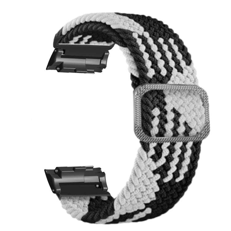 For Huawei Watch D Adjustable Woven Nylon Watch Band(Black White)