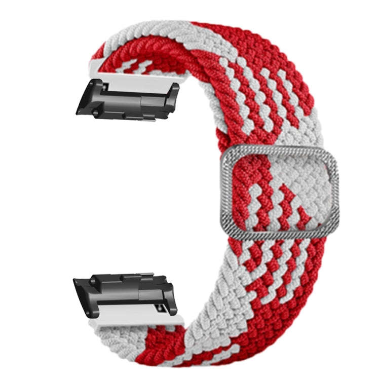 For Huawei Watch D Adjustable Woven Nylon Watch Band(Red White)