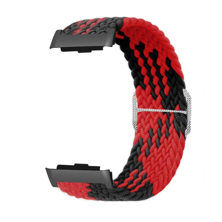 For Huawei Watch D Adjustable Woven Nylon Watch Band(Red Black)