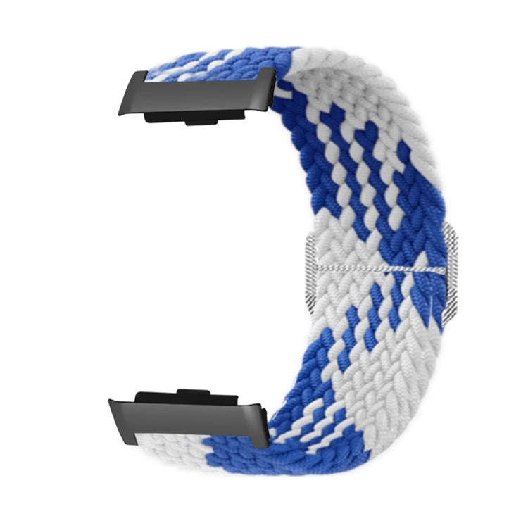 For Huawei Watch D Adjustable Woven Nylon Watch Band(Blue White)