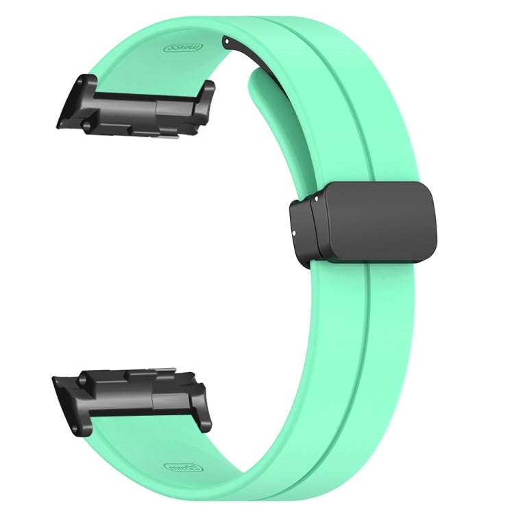 For Huawei Watch D Solid Color Folding Magnetic Buckle Silicone Watch Band(Mint Green)