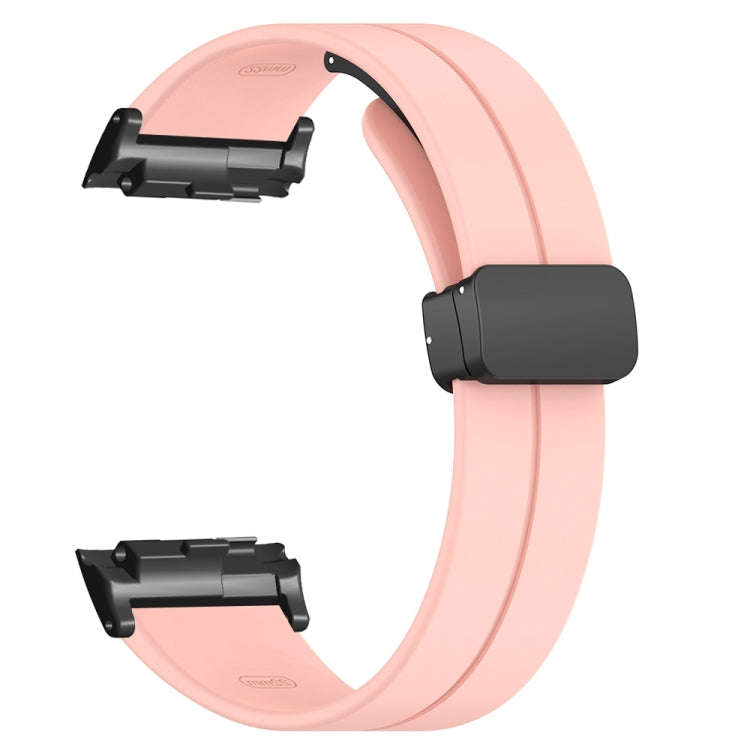 For Huawei Watch D Solid Color Folding Magnetic Buckle Silicone Watch Band(Pink)