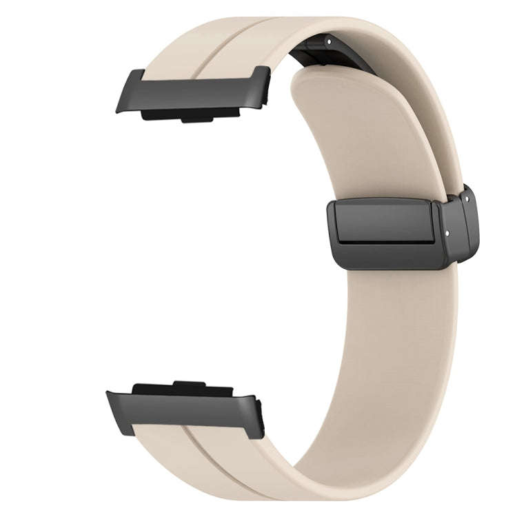 For Huawei Watch D Solid Color Folding Magnetic Buckle Silicone Watch Band(Creamy White)