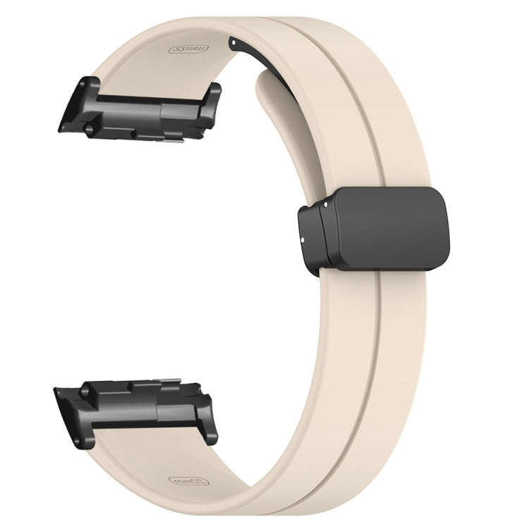 For Huawei Watch D Solid Color Folding Magnetic Buckle Silicone Watch Band(Creamy White)