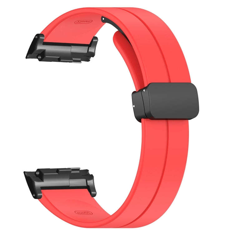 For Huawei Watch D Solid Color Folding Magnetic Buckle Silicone Watch Band(Red)