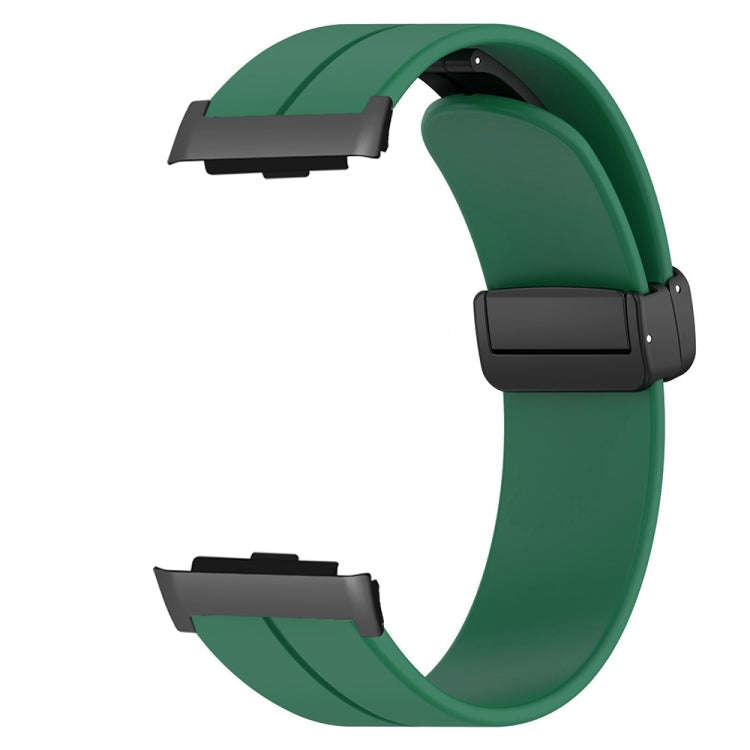For Huawei Watch D Solid Color Folding Magnetic Buckle Silicone Watch Band(Army Green)