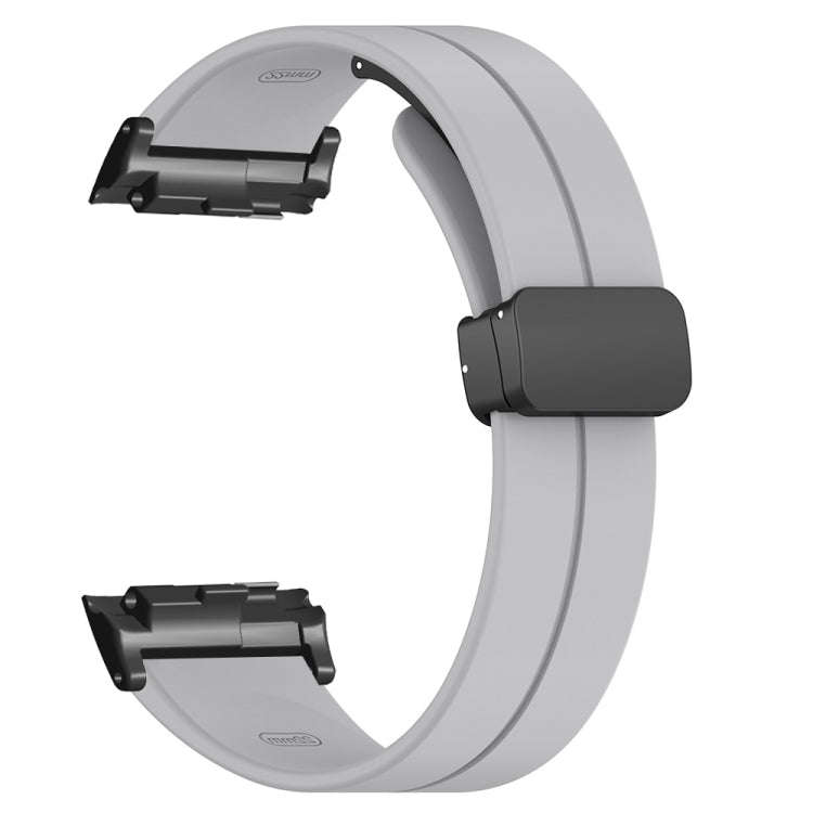 For Huawei Watch D Solid Color Folding Magnetic Buckle Silicone Watch Band(Light Grey)