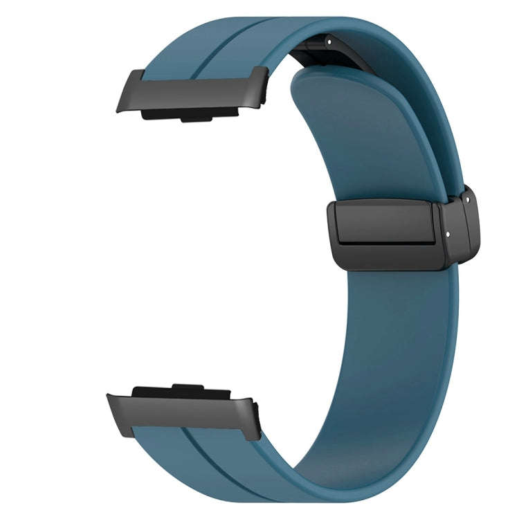 For Huawei Watch D Solid Color Folding Magnetic Buckle Silicone Watch Band(Rock Blue)
