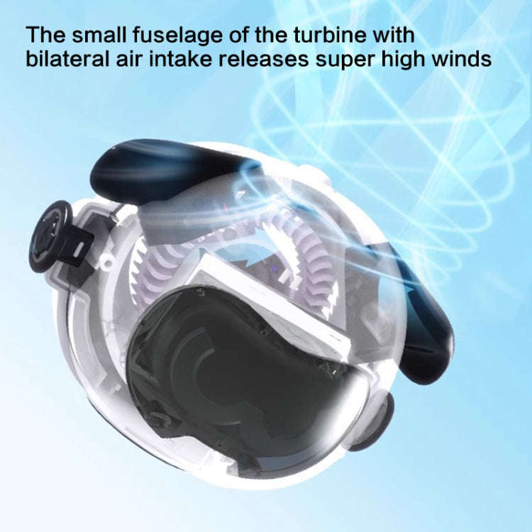 MF082 Portable Hanging Neck Pudding Electric Fan(Black)