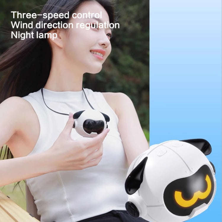 MF082 Portable Hanging Neck Pudding Electric Fan(Black)