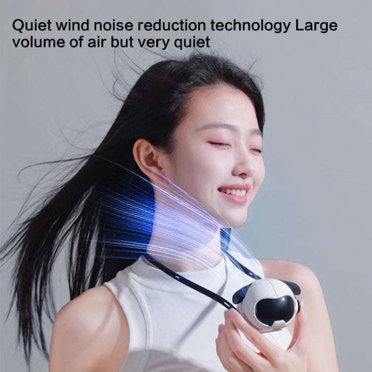 MF082 Portable Hanging Neck Pudding Electric Fan(Black)