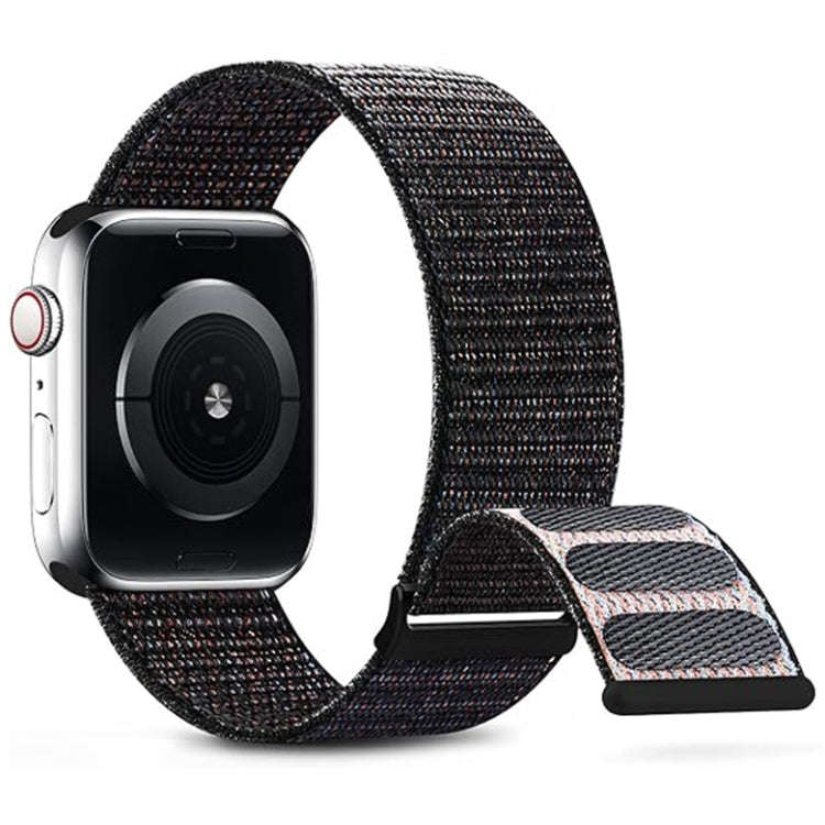 For Apple Watch Series 4 40mm Dual Hook and Loop Nylon Watch Band(Reflective Black)