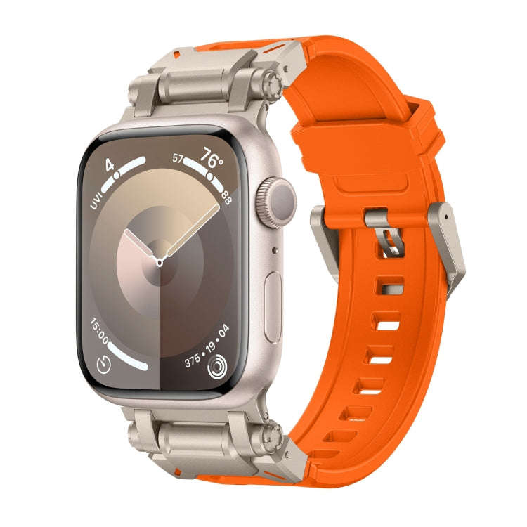 For Apple Watch SE 2022 44mm Explorer TPU Watch Band(Titanium Orange)