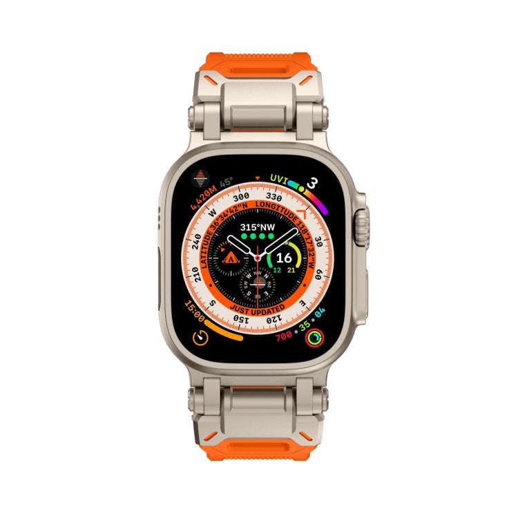 For Apple Watch SE 2022 44mm Explorer TPU Watch Band(Titanium Orange)