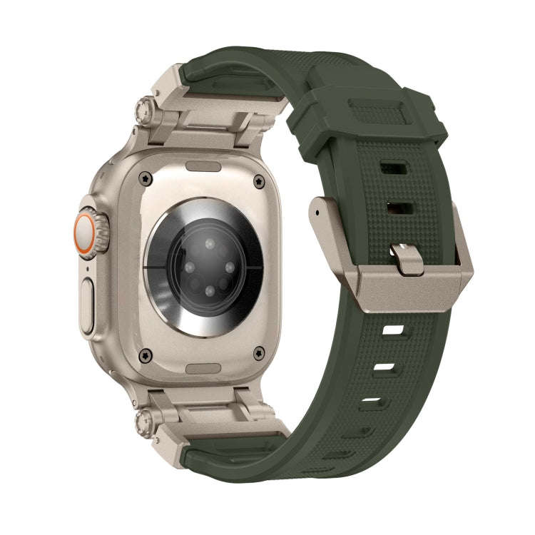 For Apple Watch SE 2022 44mm Explorer TPU Watch Band(Titanium Green)