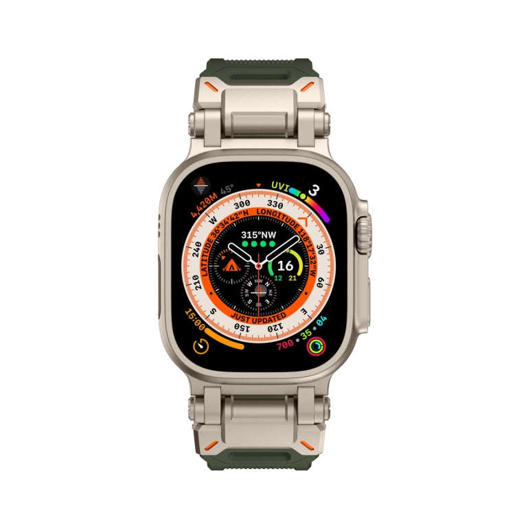 For Apple Watch SE 2022 44mm Explorer TPU Watch Band(Titanium Green)