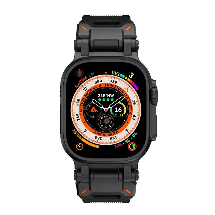 For Apple Watch Series 3 42mm Explorer TPU Watch Band(Black Black)