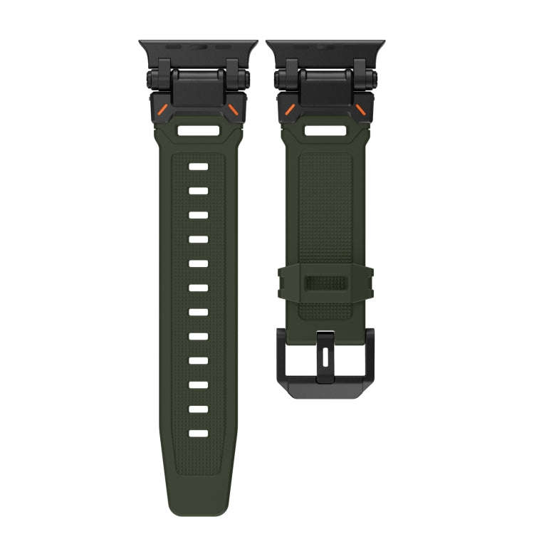 For Apple Watch Series 2 42mm Explorer TPU Watch Band(Black Green)