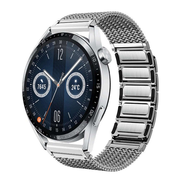 For Huawei Watch 4 / 4 Pro 22mm Magnetic Clasp Braided Chain Stainless Steel Watch Band(Silver)