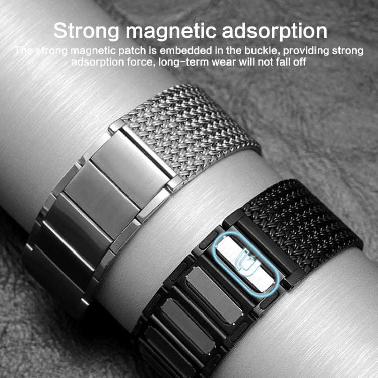 For Huawei Watch 4 / 4 Pro 22mm Magnetic Clasp Braided Chain Stainless Steel Watch Band(Silver)