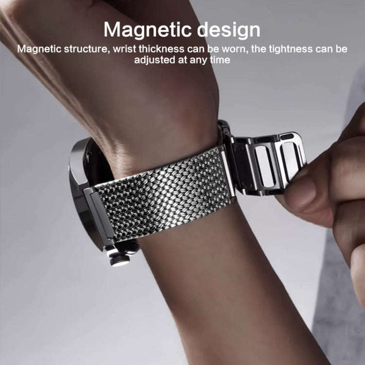 For Huawei Watch 4 / 4 Pro 22mm Magnetic Clasp Braided Chain Stainless Steel Watch Band(Silver)