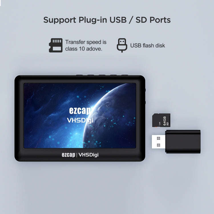Ezcap 180 VHSDigi 4.3 inch Screen Video Capture Recording Box(Black)