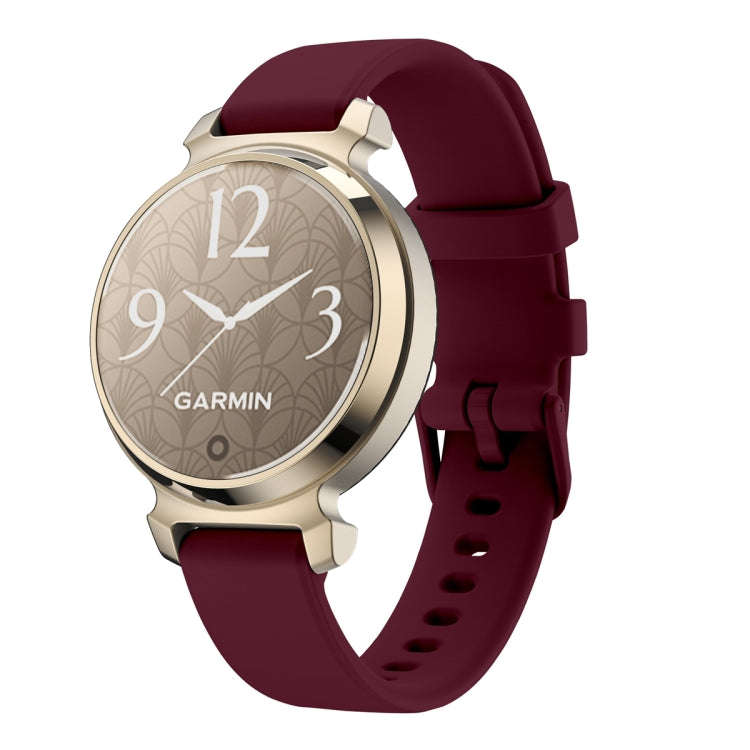 For Garmin Lily 2 Silicone Watch Band Wristband(Wine Red)