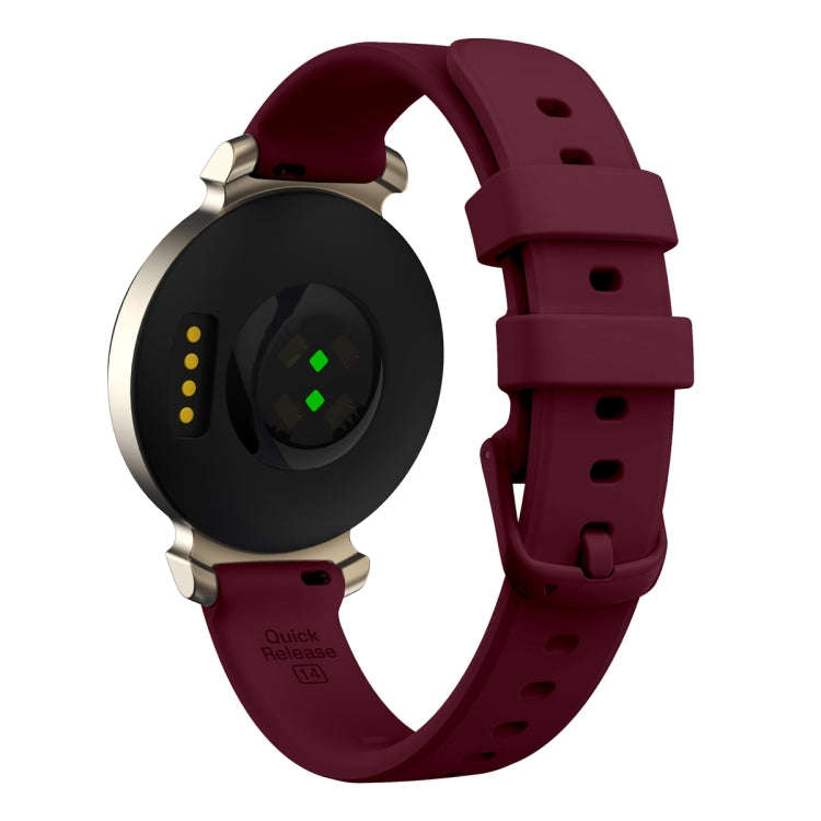 For Garmin Lily 2 Silicone Watch Band Wristband(Wine Red)