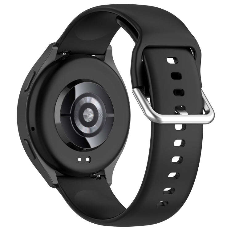 For Xiaomi Watch 2 Solid Color Metal Silver Buckle Silicone Watch Band, Size: S(Black)
