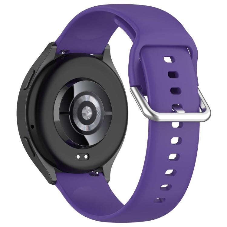 For Xiaomi Watch 2 Solid Color Metal Silver Buckle Silicone Watch Band, Size: S(Purple)